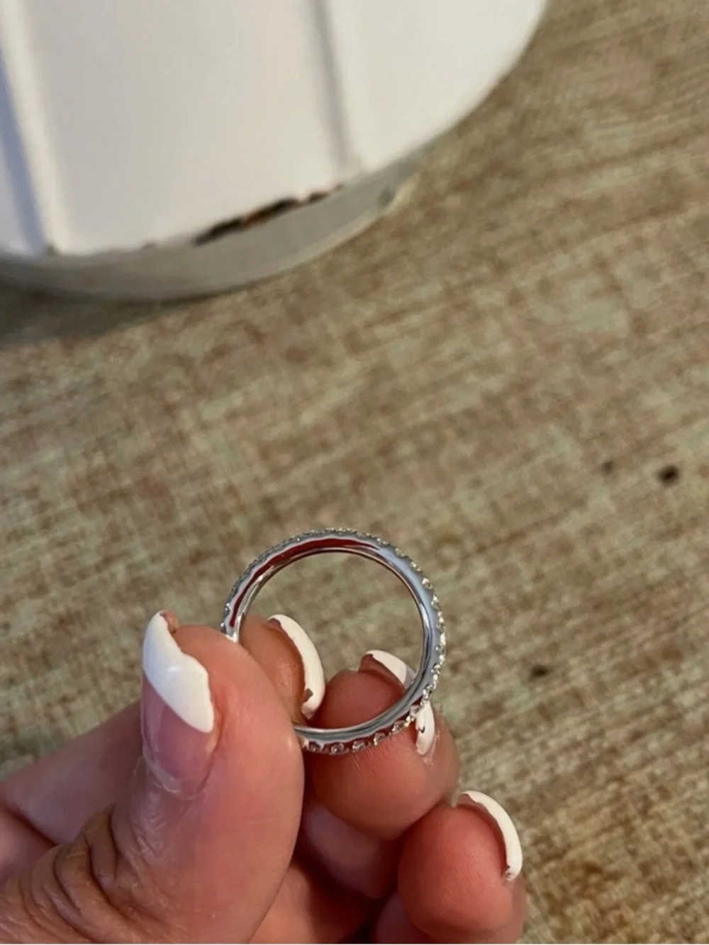 diamond 14k white gold eternity band 1.00ctw - Picture 3 of 4